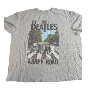 The Beatles Abbey Road Graphic T Shirt Gray 2XL Hybrid Cotton Polyester